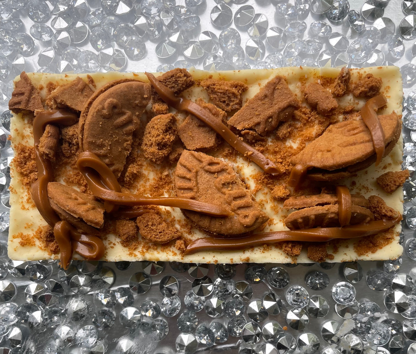 Biscoff white chocolate slab
