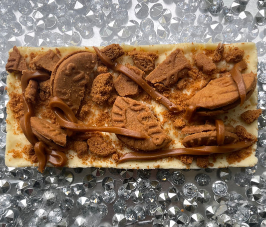 Biscoff white chocolate slab
