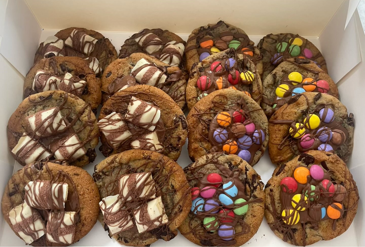 Box of loaded cookies